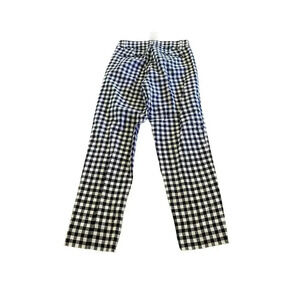 J. Crew Women's Black & White Slim Leg Plaid Print Pull-On Stretch Pants Size 00